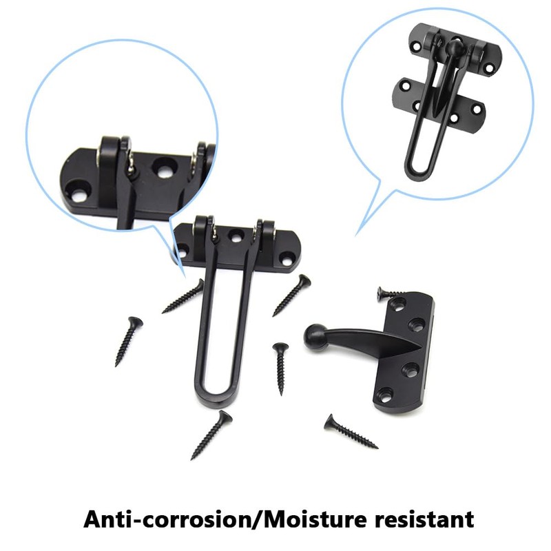 Ruidee 2Pcs Swing Bar Lock Front Door Locks Alloy Automatic