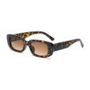 EJDHA Retro Rectangular Sunglasses for Women Black UV Protection (Transparent