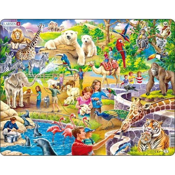 Larsen Puzzles Zoo Animals 48 Piece Children's Jigsaw Puzzle