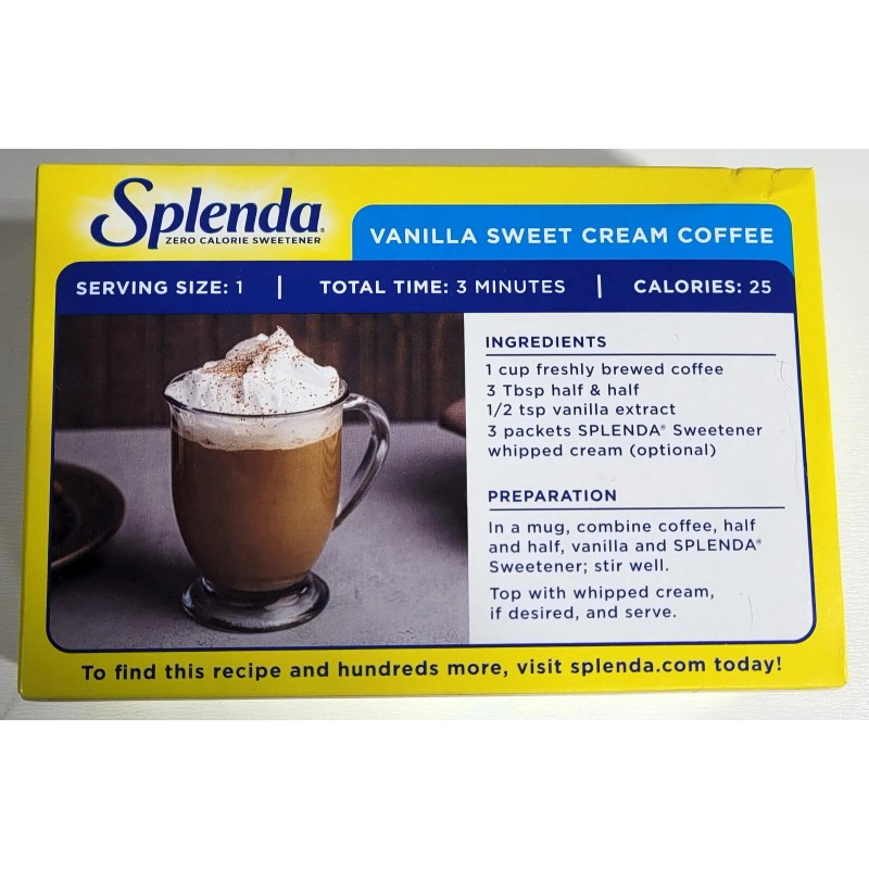 Splenda Zero Calorie Sweetener Packets, 100-count Packages (Pack of 2)
