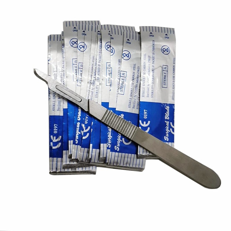 Scalpel No 15 with Scalpel Handle Sterile Preserving Razor Cover,