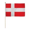 Denmark 12x18in Stick Flag - 1 dozen pack