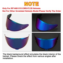PSLER RF-1400 Visor - RF1400 Helmet Visor Motorcycle Helmet Shield Accessories Replacement for RF 1400 CWR-F2R NXR2 Z8 X15,Deep Blue Purple