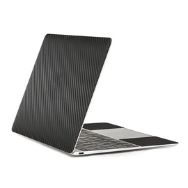 wraplus Skin Seal Compatible with MacBook Air 13 inch M1 2020 2019 2018 [Black Carbon] Cover Case Eco Packing Version