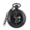 YIHAOYH Men's Mechanical Skeleton Pocket Watch Roman Numerals Dial Steampunk