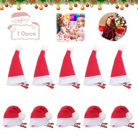 JOKILY Pack of 10 Hair Clips for Christmas, Mini Christmas Hat Hair Clips, Cap Hair Pin for Christmas, Christmas Hair Accessories Children, Christmas Hat Hair Accessories