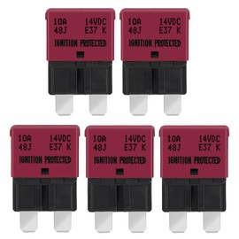 GLOSO Blade Fuses Car Fuses Circuit Breaker for Car Motorhome Boat Motorcycle Automatic Reset Pack of 5 10A E37