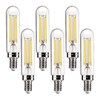 FLSNT Dimmable T6/T25 Edison LED Bulbs 60W Equivalent E12 Candelabra