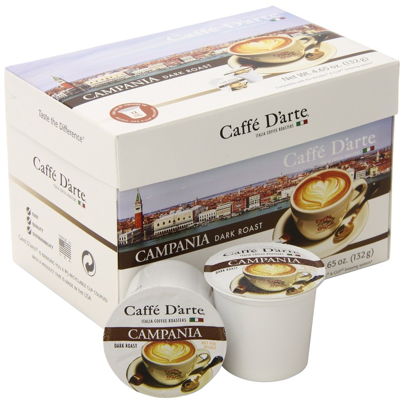 Caffe D'arte Single Serve Coffee, Campania, 12 count