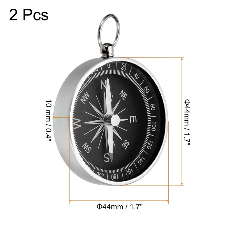 PATIKIL Pocket Compass 2 Pcs Survival Sport Navigation Compass with