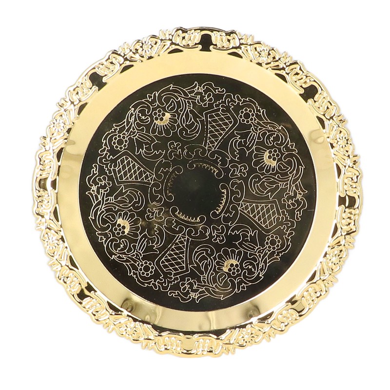 Round Decorative Dinner Plate Stainless Steel Storage Tray for Jewelry