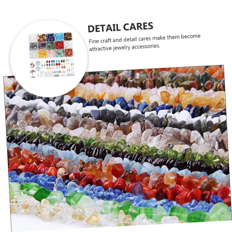 LALAFINA 15-Grid DIY Jewelry Supplies Kit Boxed Stone Beads Necklace