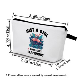 YULUENZE Flamingo Christmas Birthday Gifts Funny Flamingo Makeup Bag Zipper Pouch Just Love Flamingos Gifts for Women Flamingo Lovers Friends SIsters