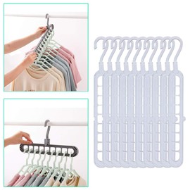 KiraKira coat hangers, scarf hangers, Hangers Space Saving, Magic Hangers, Cascading Hanger, Magic Hanger, 10 Pack Standard Hangers with 9 holes, non-slip hangers (wihte)