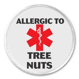 Allergic to TREE NUTS 3" Sew On Patch Medical Alert Symbol Allergy Health