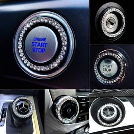 Bling Car Decor Bling Ring, Car Accessories for Women, Car Decor, Decor, Automotive, Car Stickers, Cute Car Accessories, Car Essentials, Bling Car Accessories, Car Decorations, Push Start Sticker, Push to start button, Sparkle, Crystal Rhinestone Car Eng