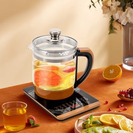 1.8L Glass Electric Kettles Stainless Steel Pot Tea Kettle Household Multifunction with One Touch Temperature Control,Food Grade Stainless Steel Pot Tea Kettle Milk Powder boiling W/18 Cooking Options