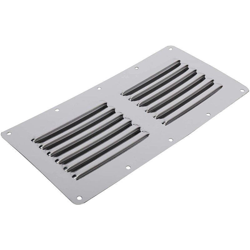 YaeMarine Stainless Steel 4-Pack 4-1/2" x 9" Stamped Louvered Vent