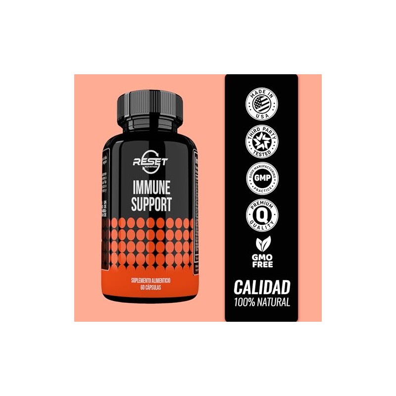 Immune Support Capsulas Multivitaminico Vitaminas Selenio Verde Quercetina Hongos Como