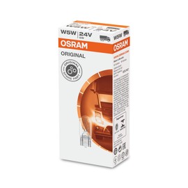 Osram 2845 Original Glass Crimp Base W5W, Socket W2.1x9.5d, 24V, 1 Lamp