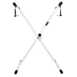 Kadence Heavy-Duty, Double-X, Adjustable Piano Keyboard Stand with Locking Straps (White)