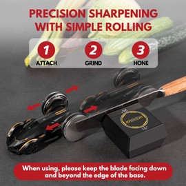 Pietuley Rolling Knife Sharpener for Kitchen Knives, Afilador de Cuchillos, Kitchen Sharpening Kit, Whetstone Kitchen Knife Sharpener Sharpening Stone, Kitchen Gadgets for Men Birthday Christmas Gift