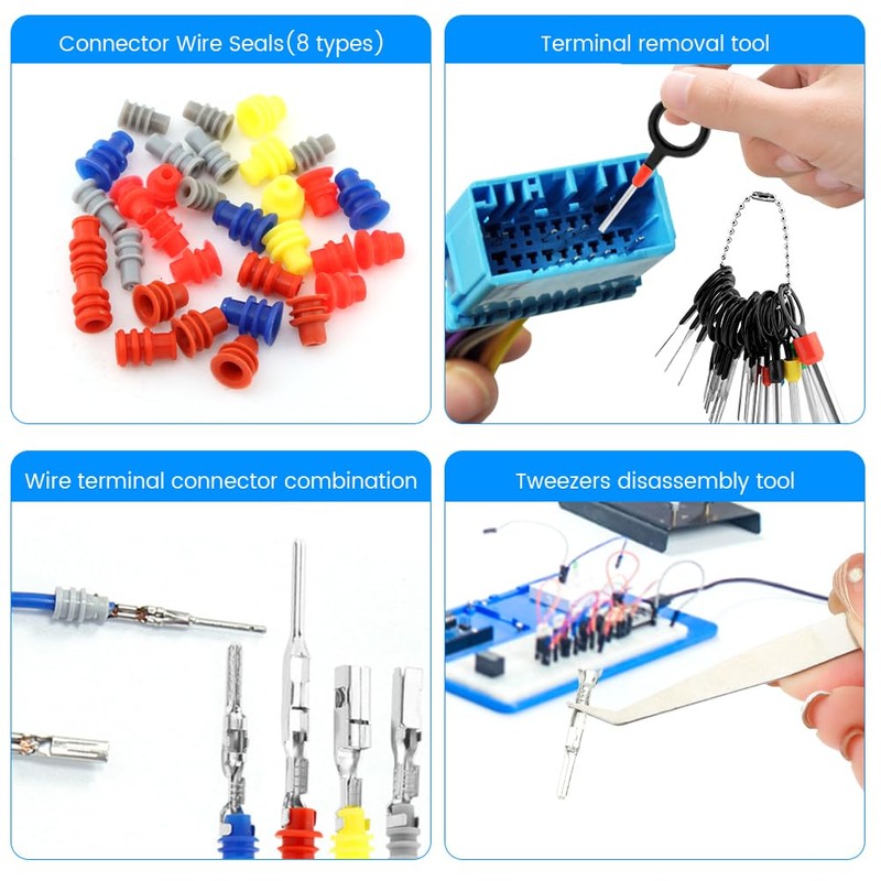 Kakalote 500Pcs Connector Pins Kit,1/1.5/1.8/2.2/2.8/3.5mm mm Pins Connector Kit Car