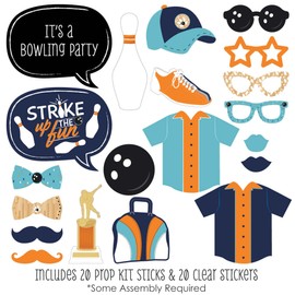 Strike Up la diversión – Bolos – fiesta de cumpleaños o Baby Shower Kit de Photo Booth props – 20 unidades
