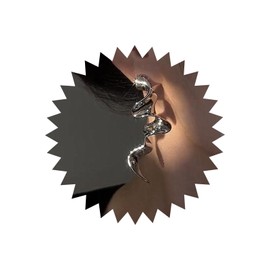 TseenYi Spiral Geometric Earrings Handmade Twisted Linear Curved Earrings Silver Irregular Spiral Drop Earrings Punk Large Statement Earrings Jewellery for Women and Girls, Zinc