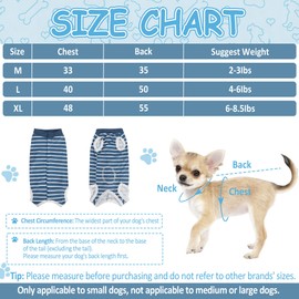 Dog Recovery Suit Post Surgery Bodysuit, Soft Breathable Surgical Pet Suit, E-Collar Alternative for Spay Neuter Wound Care, Anti-Lick Onesie for Small, Medium Dogs (Blue, XL)