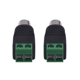 Iskueal RCA to AV Screw Terminal Connector, RCA Cable Audio Adapter,Phono RCA Female Jack Solderless Converter Audio/Video Connector Speaker Wire to RCA Adapter