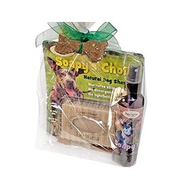 Herbaria “Soapy’s Pooch Pack” Gift Set with Shampoo, Case, Moisturizer, and Treat.
