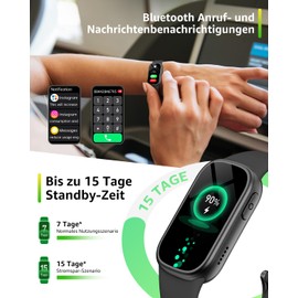 Fitness Tracker with Bluetooth Calls, 1.47 Inch HD Display Fitness Watch with 130+ Sports Modes, Smartwatch with Heart Rate Sleep Monitor Pedometer, IP68 Waterproof Fitness Watch for Men and Women