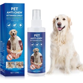 PUDXLRE No Chew Spray for Dogs 120ML Bitter Apple Spray for Dogs Stop Chewing Licking of Furniture, Shoes, Bandages, Dog Training & Behavior Aids Spray, Indoor & Outdoor Use for Dog Deterrent Spray