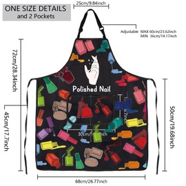 MBMSO Nail Tech Apron Manicurist Apron Nail Cosmetology Gift for Nail Technician Nail Artist Nail Techs Add Polish to Life (Nail Polish Apron-b)