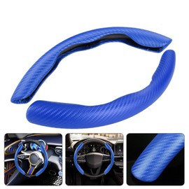 2Pcs Carbon Fiber Universal Car Steering Wheel Booster Cover Non-Slip Accessories, Fits Most Minivans, SUV and Sedans