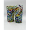 Handblown Confetti Swirl Glass Tumblers - Beautifully Crafted Water Glasses