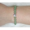 Echtes Grüner Aventurin Edelstein Armband mit 6mm Perlen und Edelstahlherz