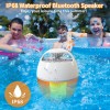 KingSom Floating Bluetooth Pool Speakers with Flame Lights,360° Surround Stereo