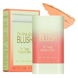 Farbwechselnder Blush Stick, Wasserfest Und Langanhaltend Rouge Stick Für Lippen, Wangen Und Augen, Cremiger, Seidiger Und Feuchtigkeitsspendender Blush Make Up Stick (#3 Korallenorange)