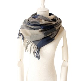 Mocasor Plaid Blanket Scarves for Women, Ladies Fashion Winter Warm Tartan Oversized Long Checked Shawls and Wraps 200x60cm (7 Grey)