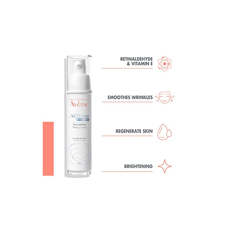 Avène A-Oxitive, Crema de Noche Efecto Peeling, Vitamina C