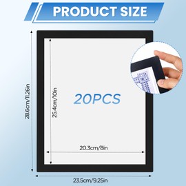 20 Pieces Magnetic Adhesive Frames 8x10 inches, Self-Adhesive Door Window Document Reusable Adhesive Frames, Wall Glass Peel and Picture Frames (Black)
