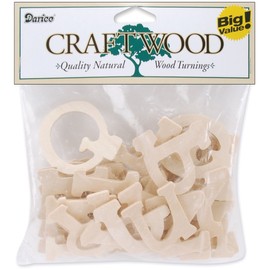 Darice Casual Day 9181-18 Wooden Full Alphabets with Xtras