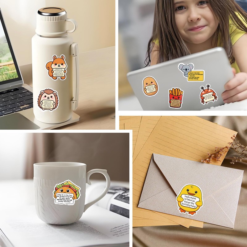 50PCS Emotional Support Stickers, Affirmation Cute Animal Stickers