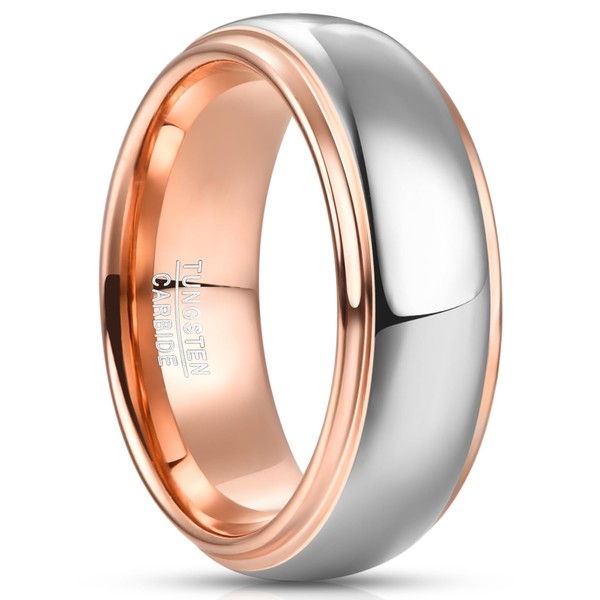 NUNCAD Gold/Rose Gold Ring Men Women 4 mm 6 mm
