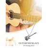 POTOPYY Guitar Music Necklace 925 Sterling Silver Guitar Music Pendant