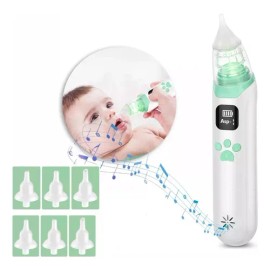 Babeefly Aspirador Nasal Eléctrico para Bebé – Saca Mocos Seguro con 6 Boquillas, Color Blanco