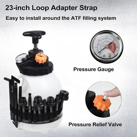 SMOTIVEPRO Automotive Transmission Fluid Pump ATF Filler System 3L Manual Fluid Transfer Pump with 12 Aluminum Alloy AdaptersTransmission Fluid Extractor