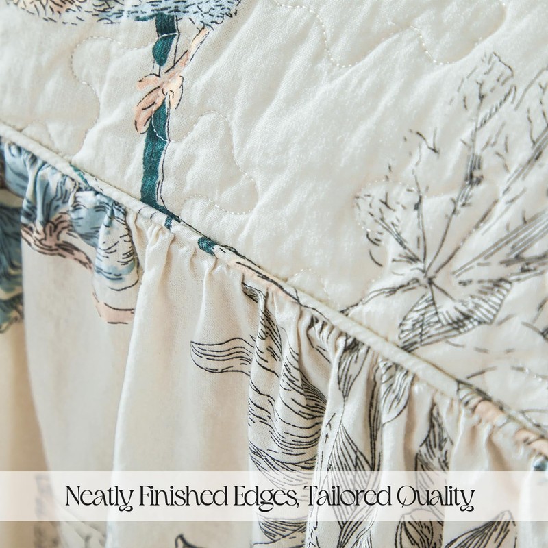 100% Cotton Queen Size Bedspread Beige Oversized 60x80 + 30in